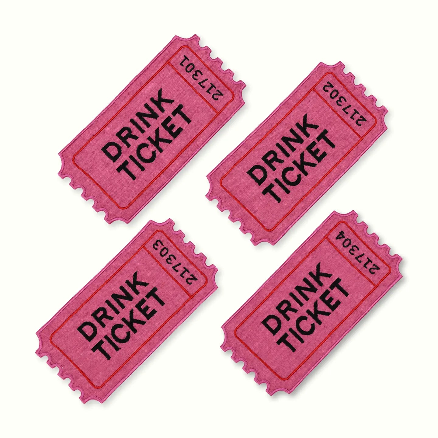 Drink Ticket Linen Cocktail Napkins, Set of 4