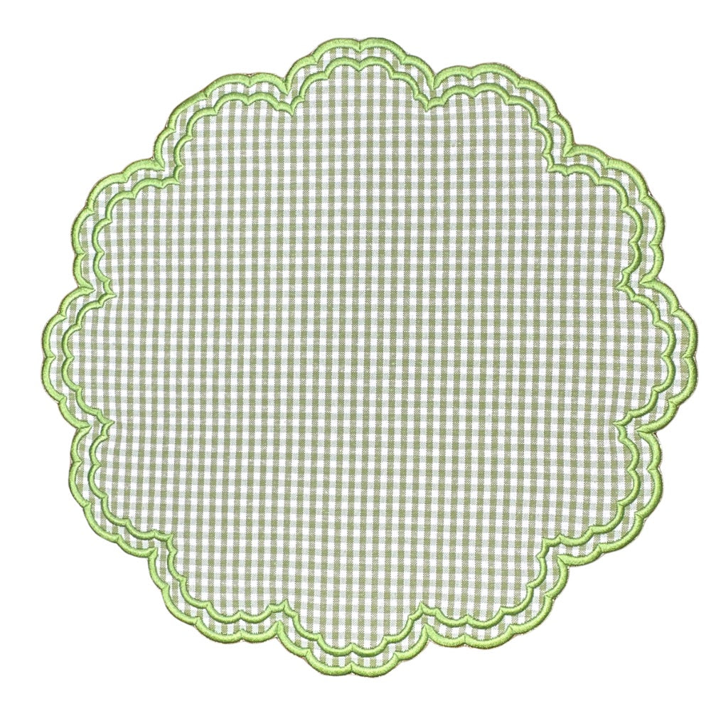 Bettina Light Green Gingham Placemats, Set of 4