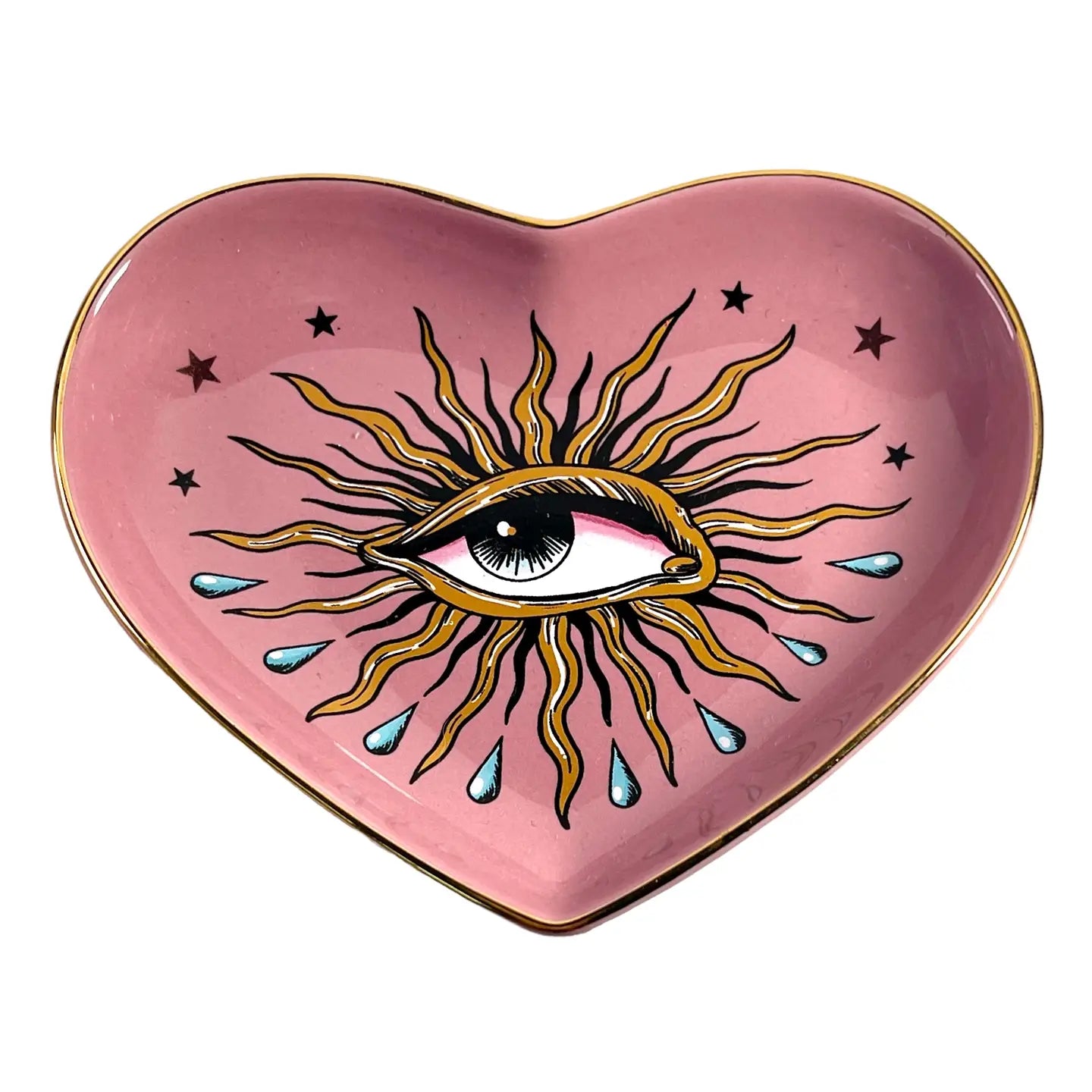 Pop Art Heart Ceramic Dish, Pink
