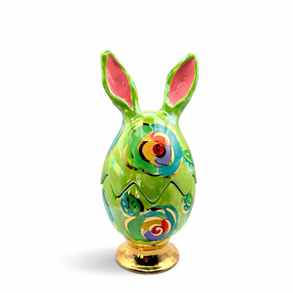 Mary Rose Young Easter Egg Bunny, Green Floral