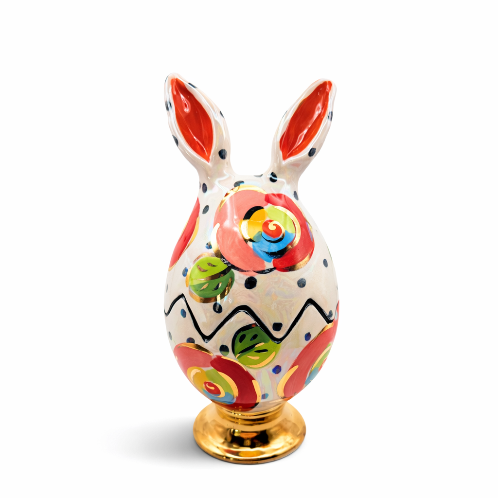Mary Rose Young Easter Egg Bunny, White Floral