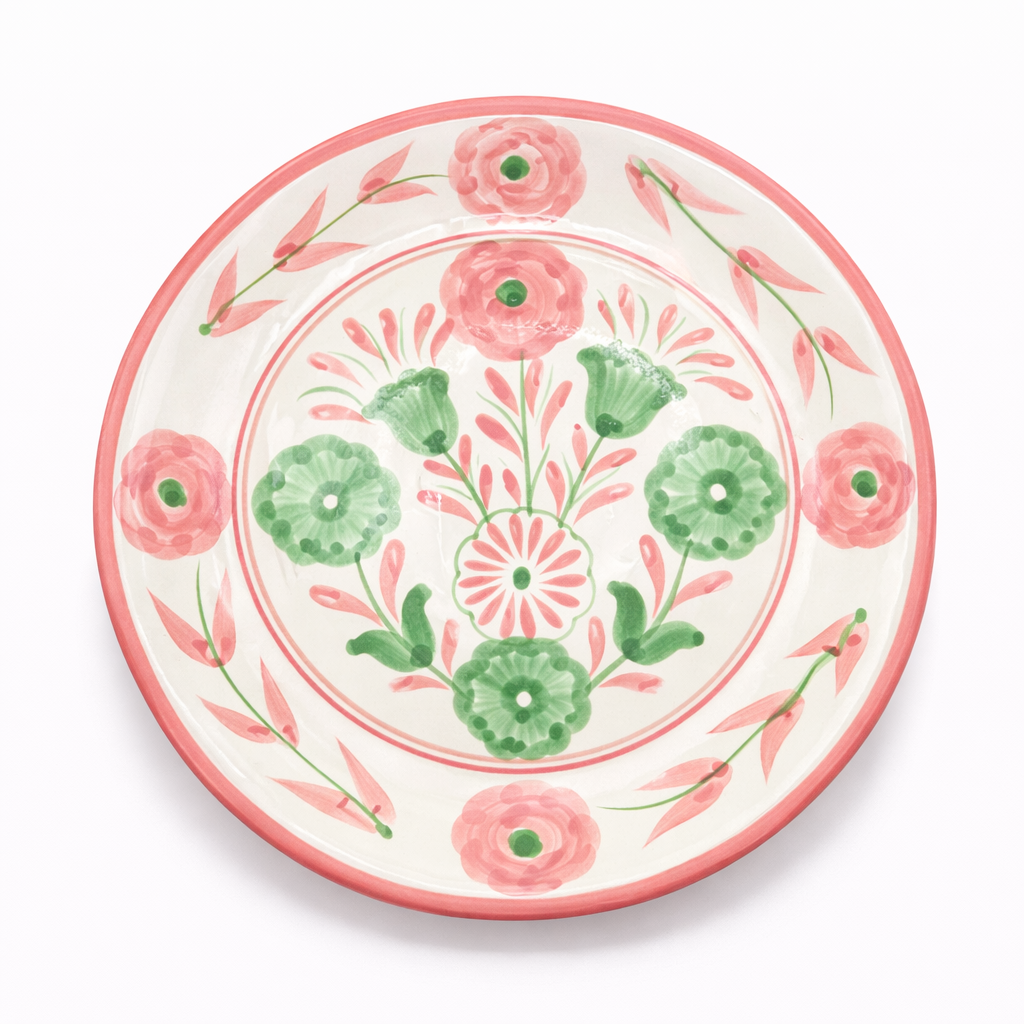 Francesca Dinner Plate, Pink & Green