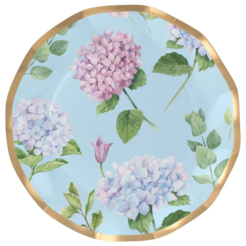 Hydrangea Wavy Paper Dinner Plate, Pack of 8