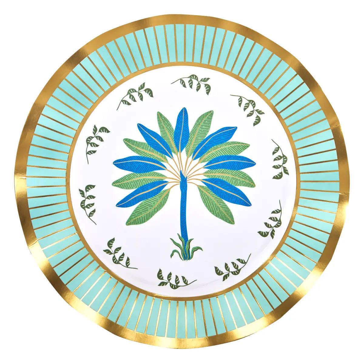 Preppy Palm Wavy Paper Dinner Plate, Pack of 8