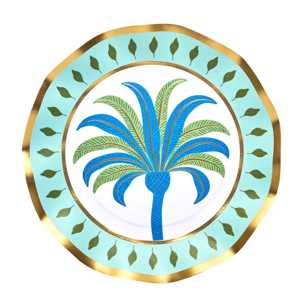 Preppy Palm Wavy Paper Salad Plate, Pack of 8