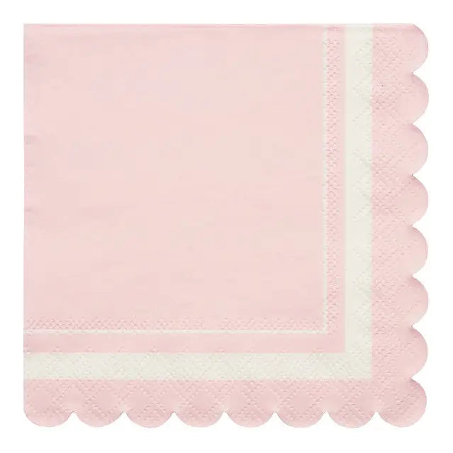 Scalloped Edge Paper Cocktail Napkins, Blush