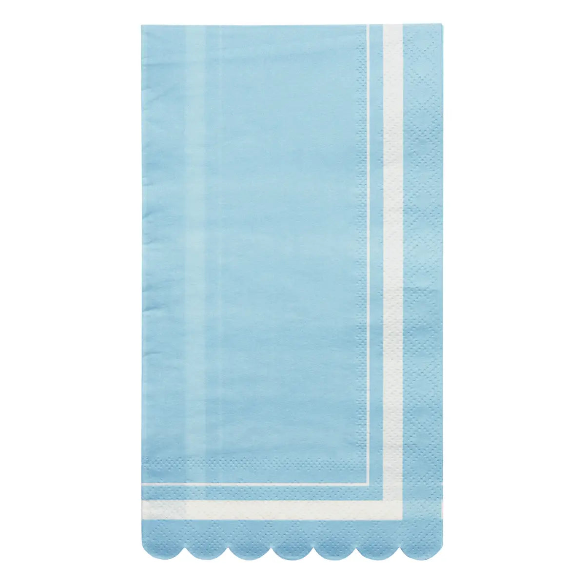 Scalloped Edge Paper Guest Towel Napkins, Sky