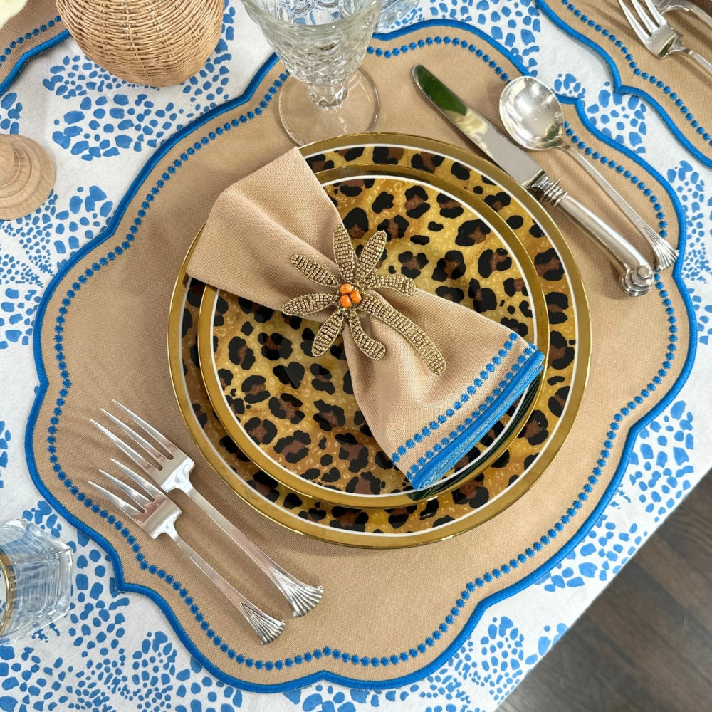 Charlotte Wheat & Azure Placemats, Set of 4