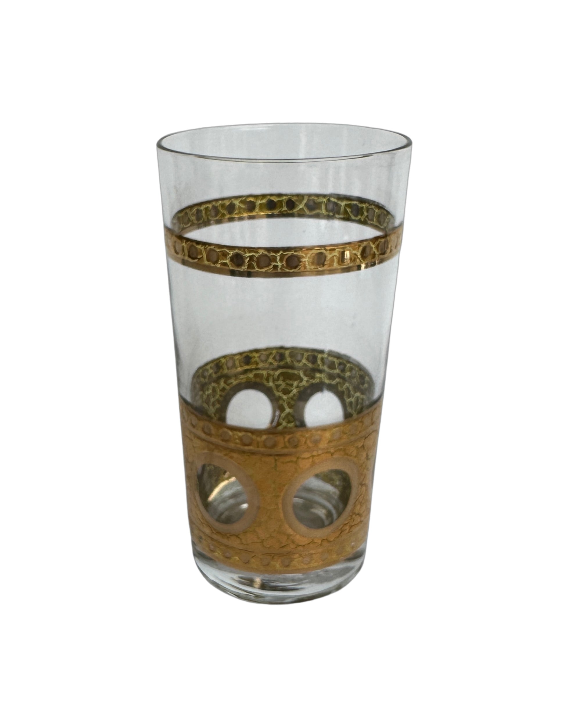 Culver Gold Clear Highball Glasses, Set of 6