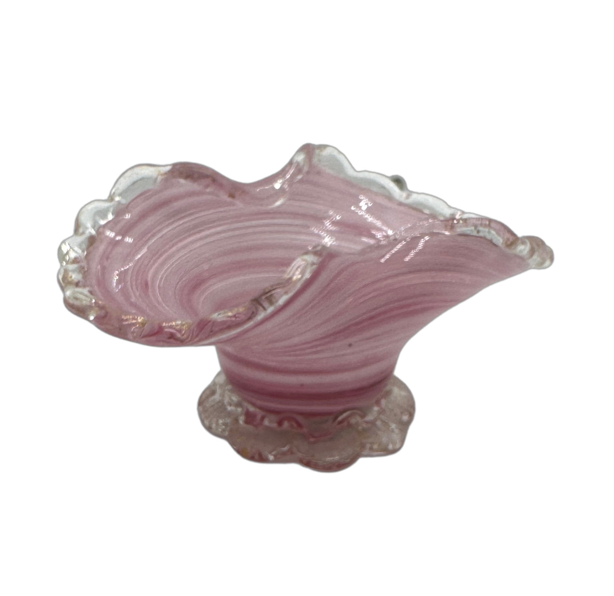 Vintage Muarno Small Pink Bowl with Ruffle