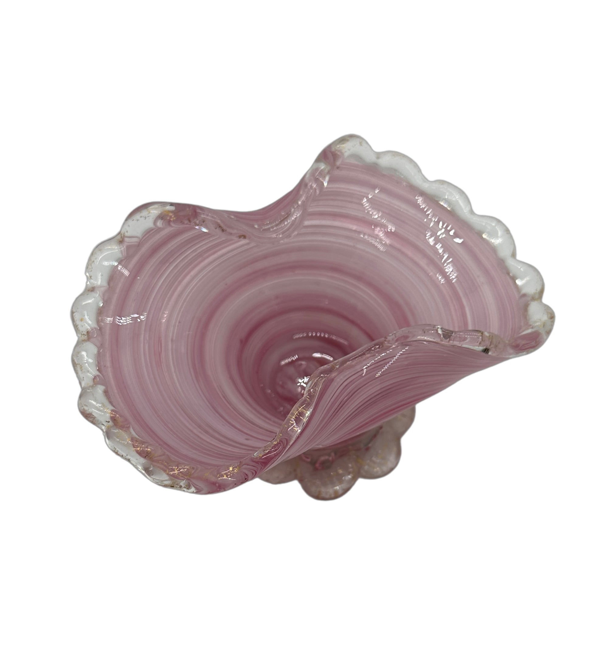Vintage Muarno Small Pink Bowl with Ruffle