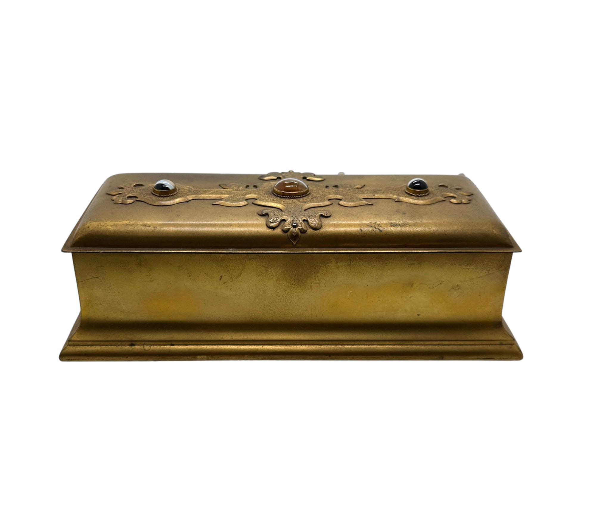 Antique Gilded Bronze Casket Box