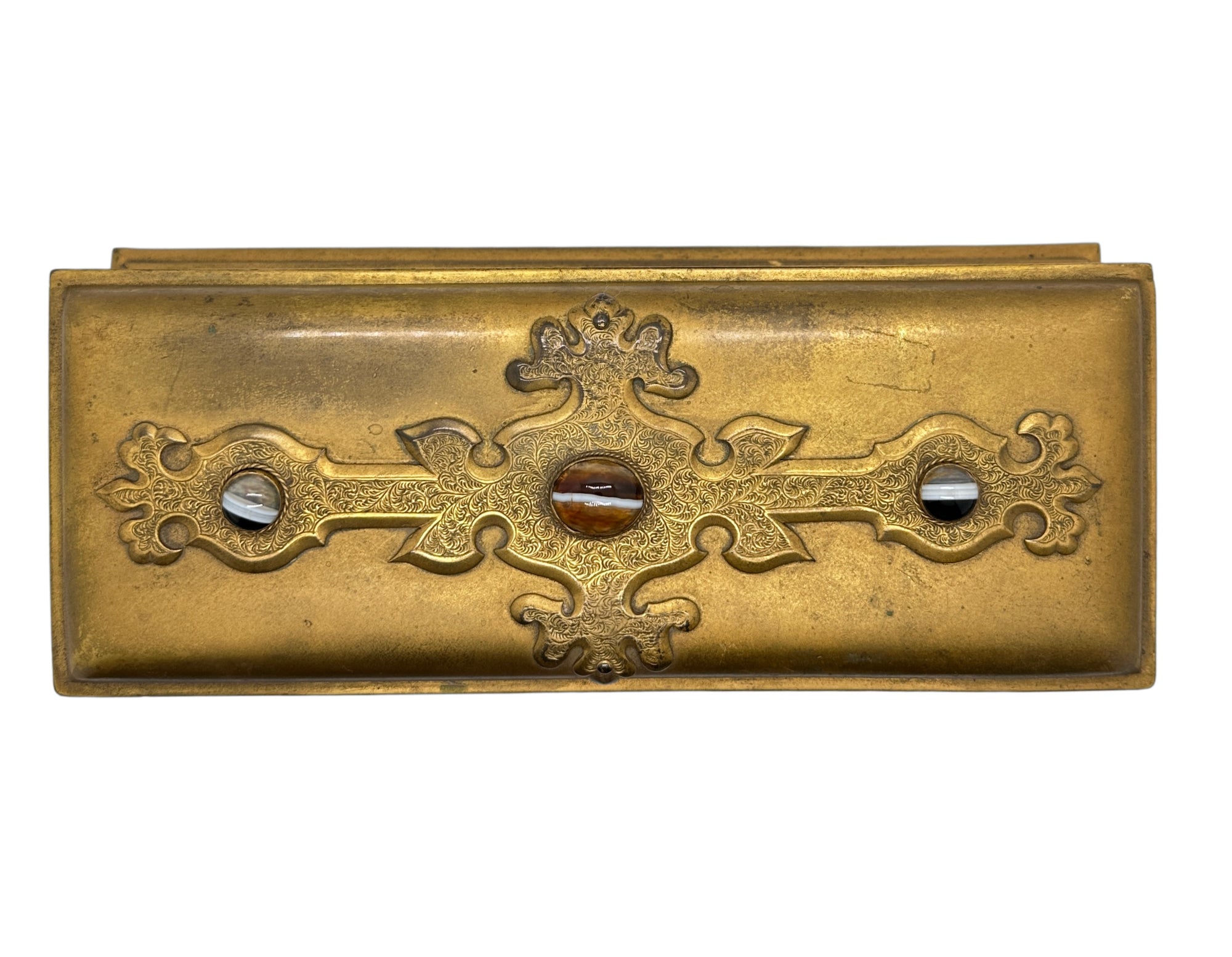 Antique Gilded Bronze Casket Box