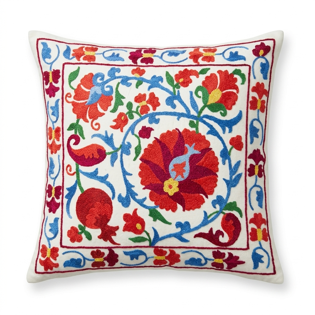 Suzani Decorative Pillow, One of a Kind