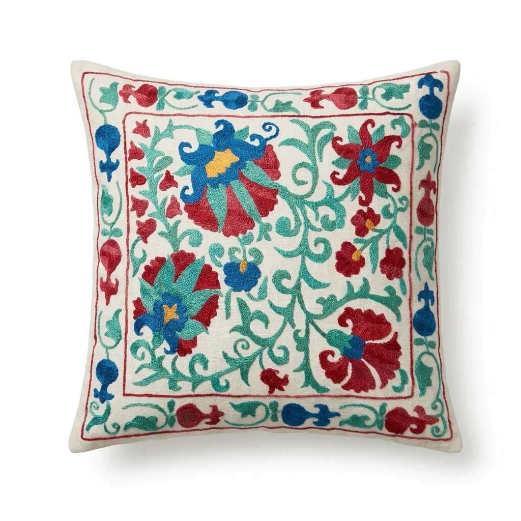 Suzani Decorative Pillow, One of a Kind
