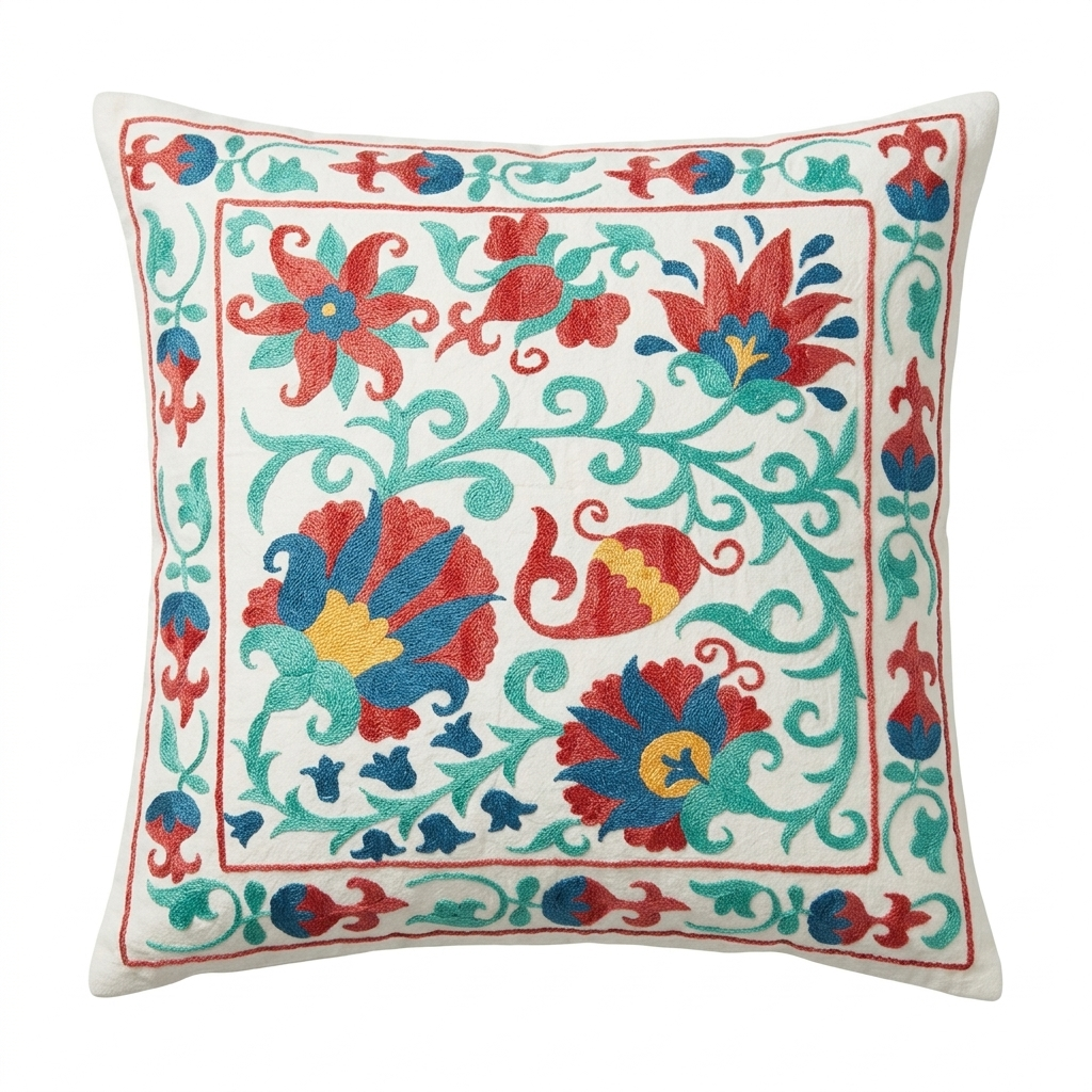 Suzani Decorative Pillow, One of a Kind