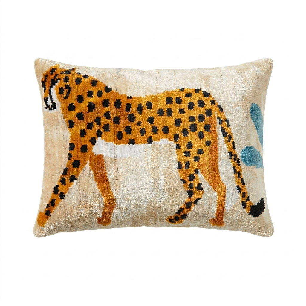 Silk Velvet Pillow, Leopard