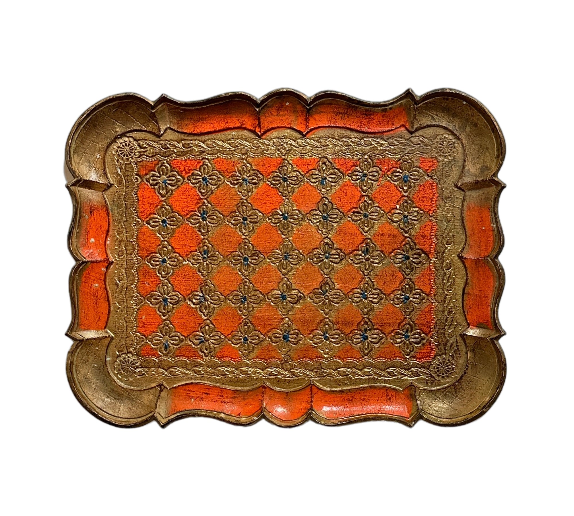 Vintage Composite Florentine Orange Tray