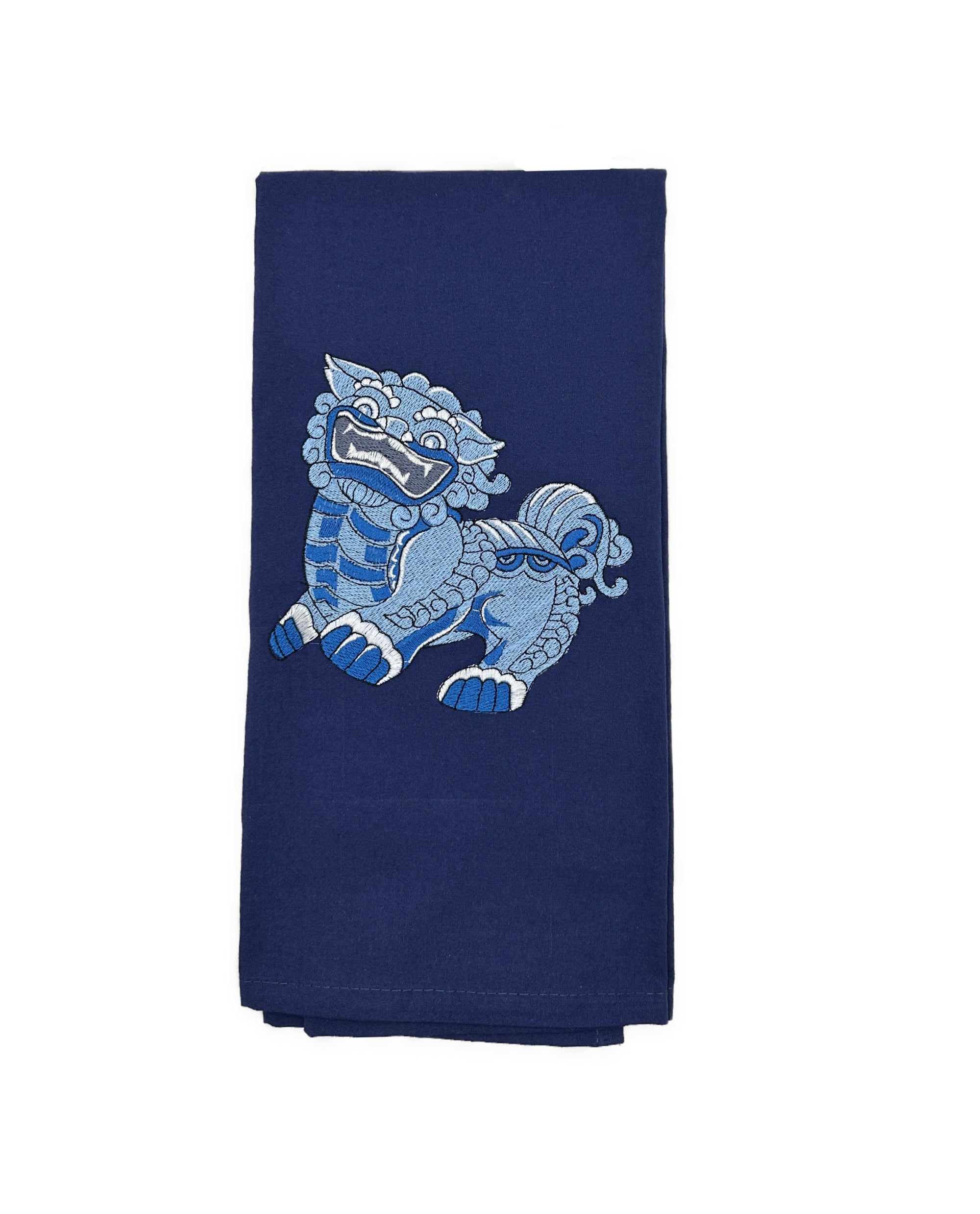 Embroidered Guardian Lion Guest Towel