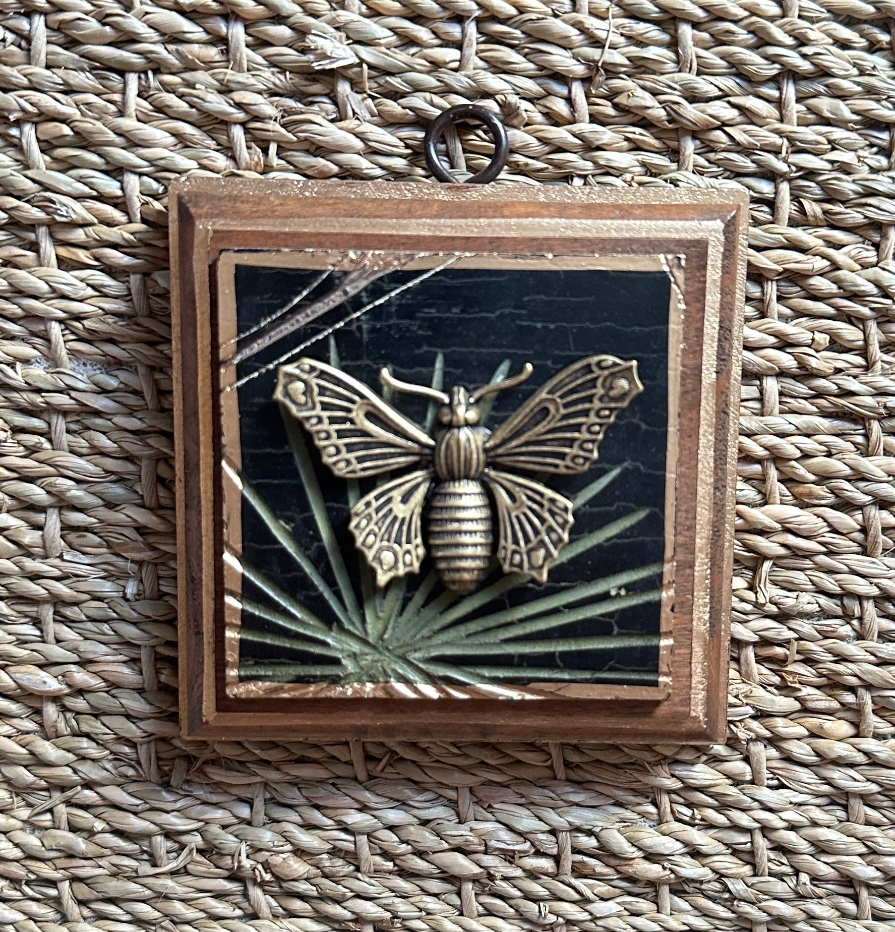 Museum Bee, Cherry Frame with Butterfly on Coromande