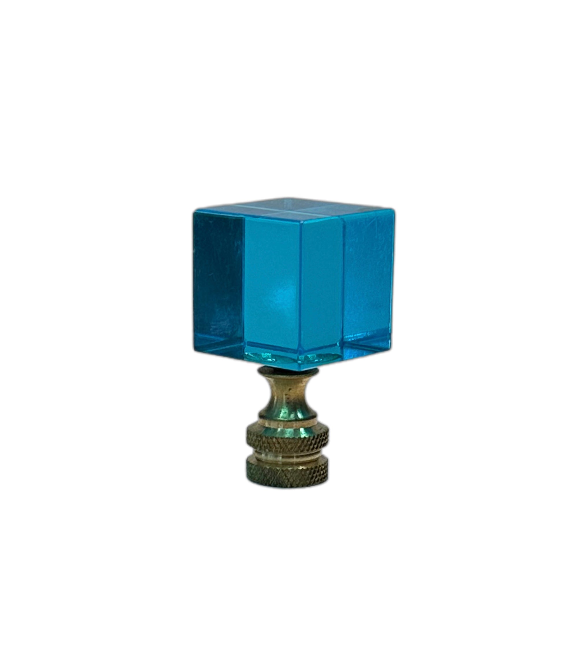 Acrylic Cube Finial, Azure