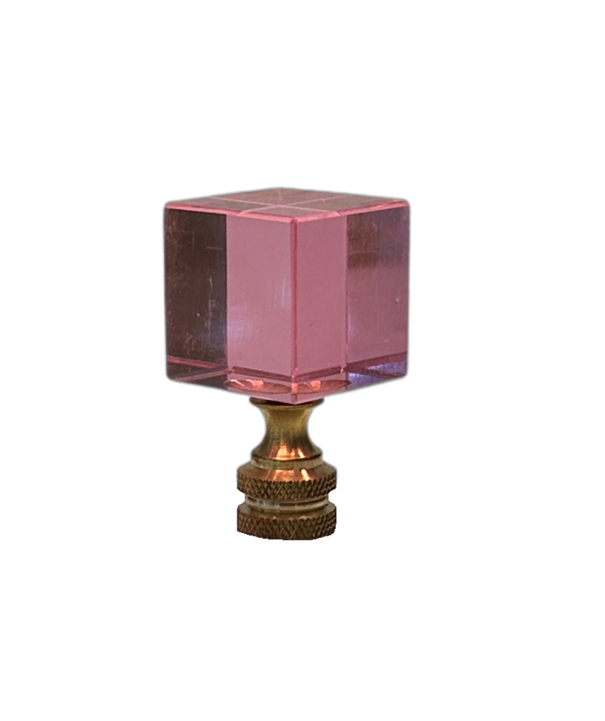 Acrylic Cube Finial, Rose