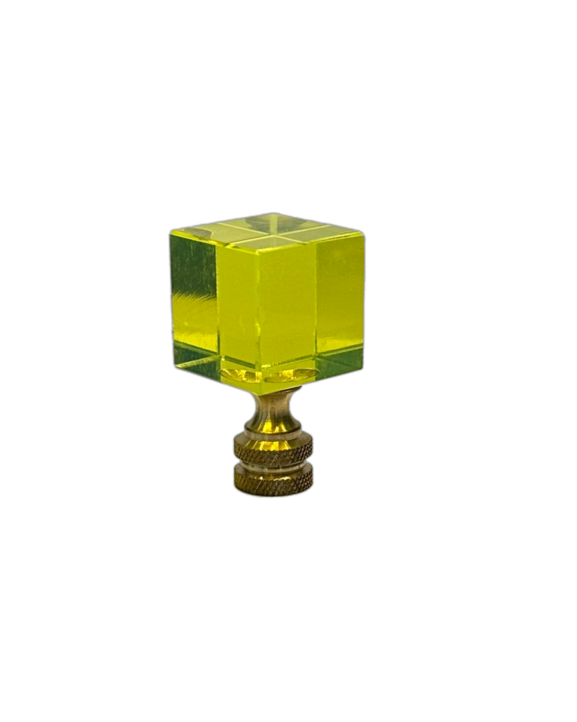 Acrylic Cube Finial, Lime