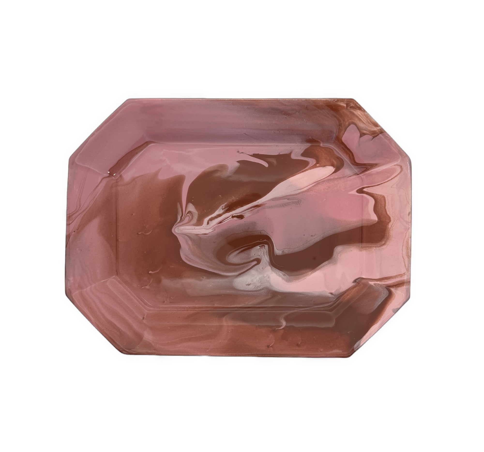 Paul Schneider Octagon Tray, Geode Pinks/Reds