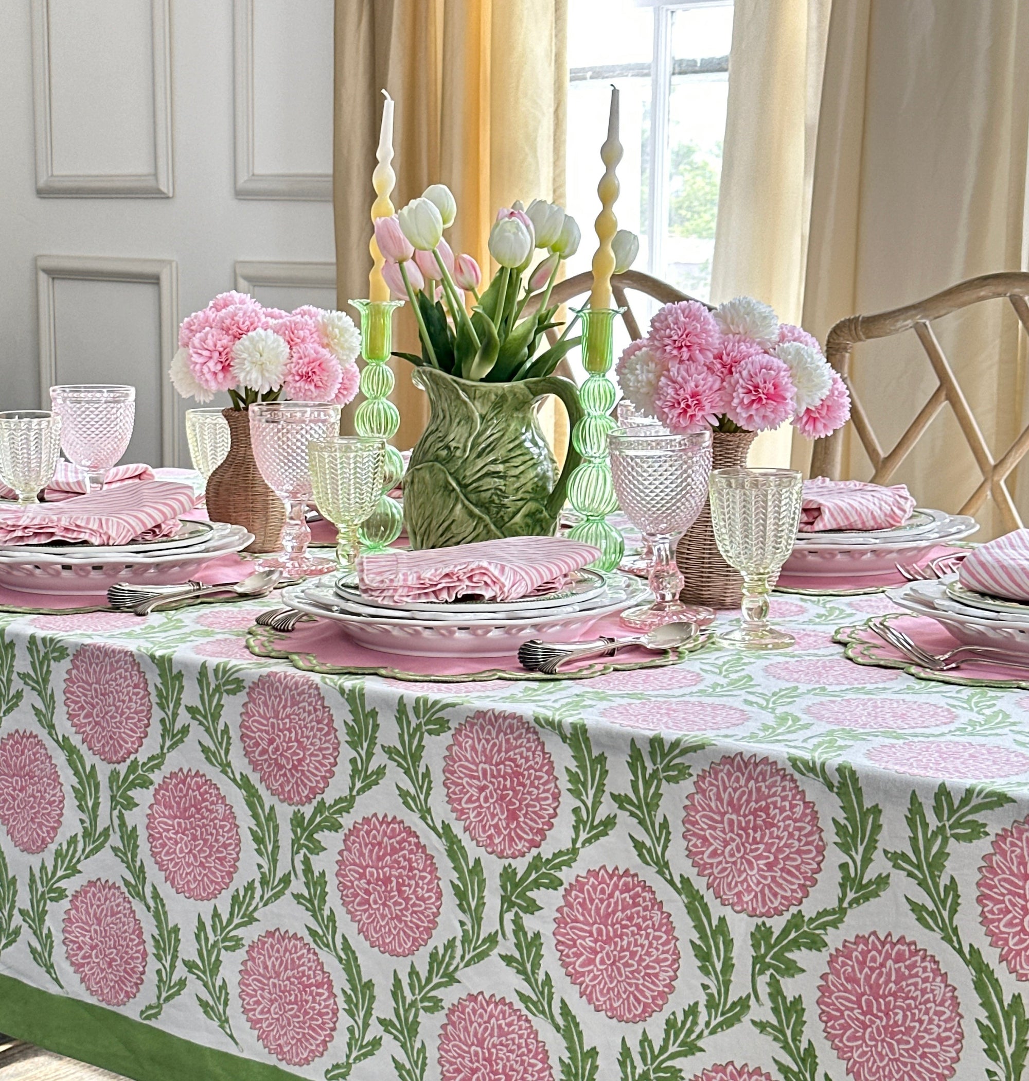 Bettina Pink & Green Placemats, Set of 4
