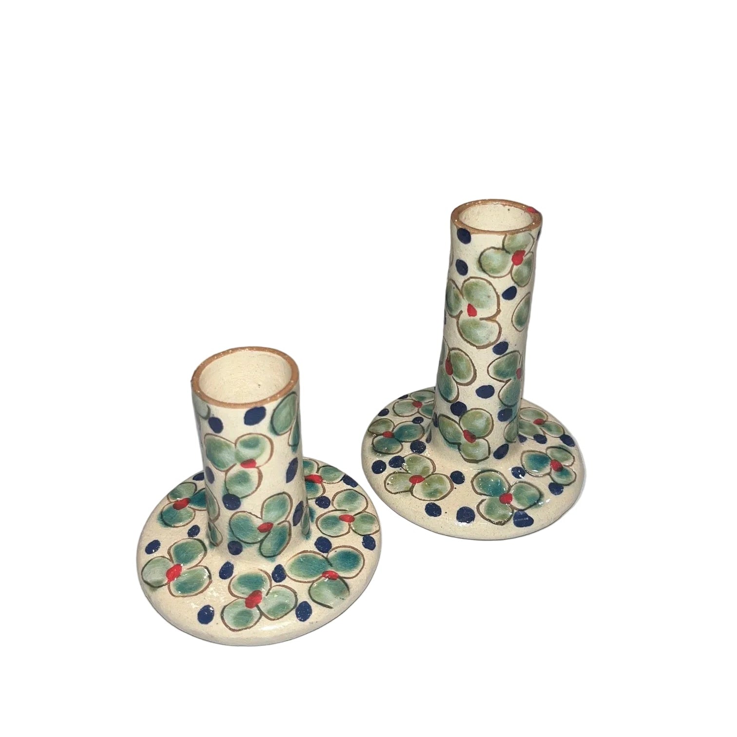 Blooms Ceramic Taper Holder Asymmetric Pair