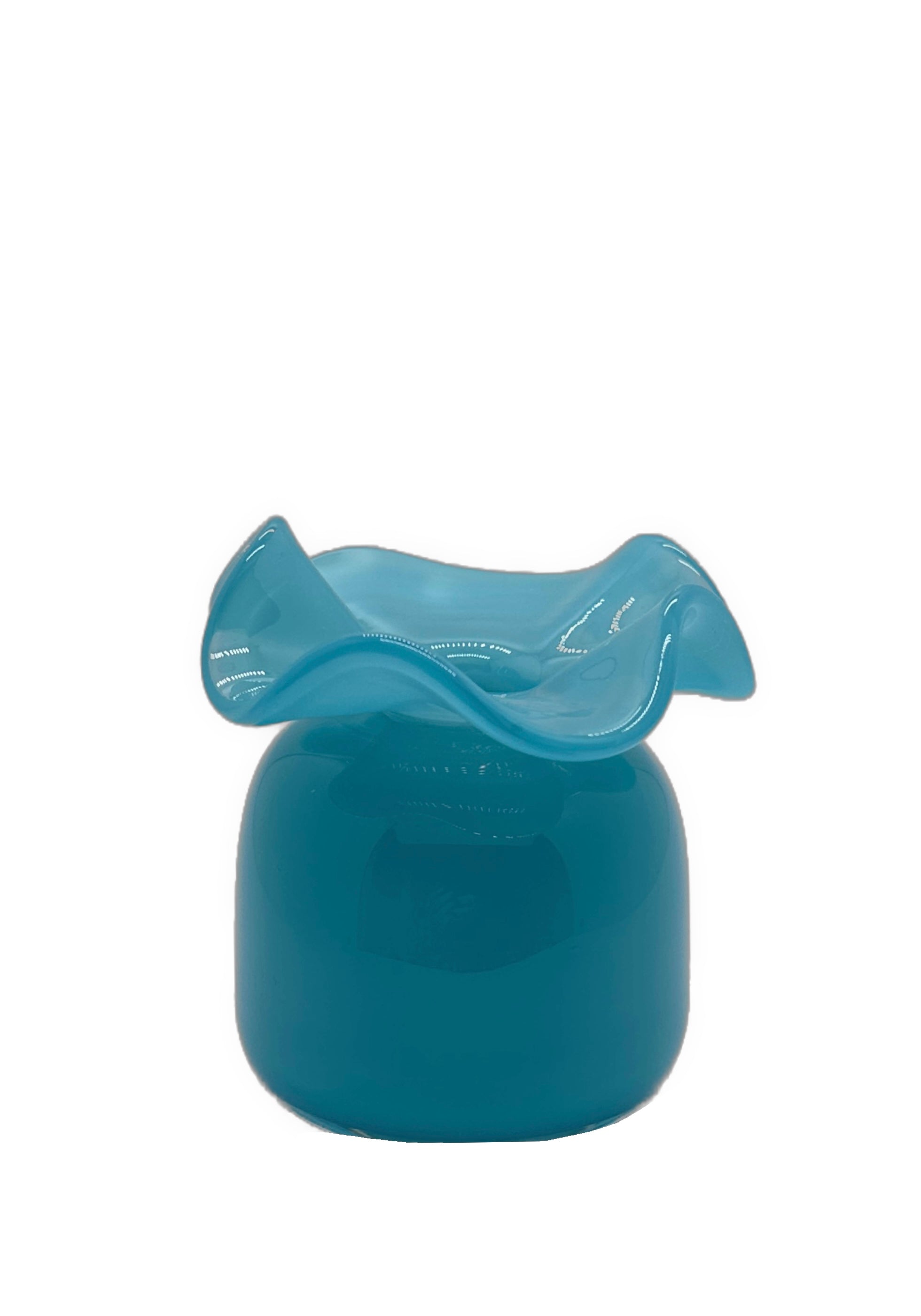 Mini Ruffle Bud Vase, Turquoise