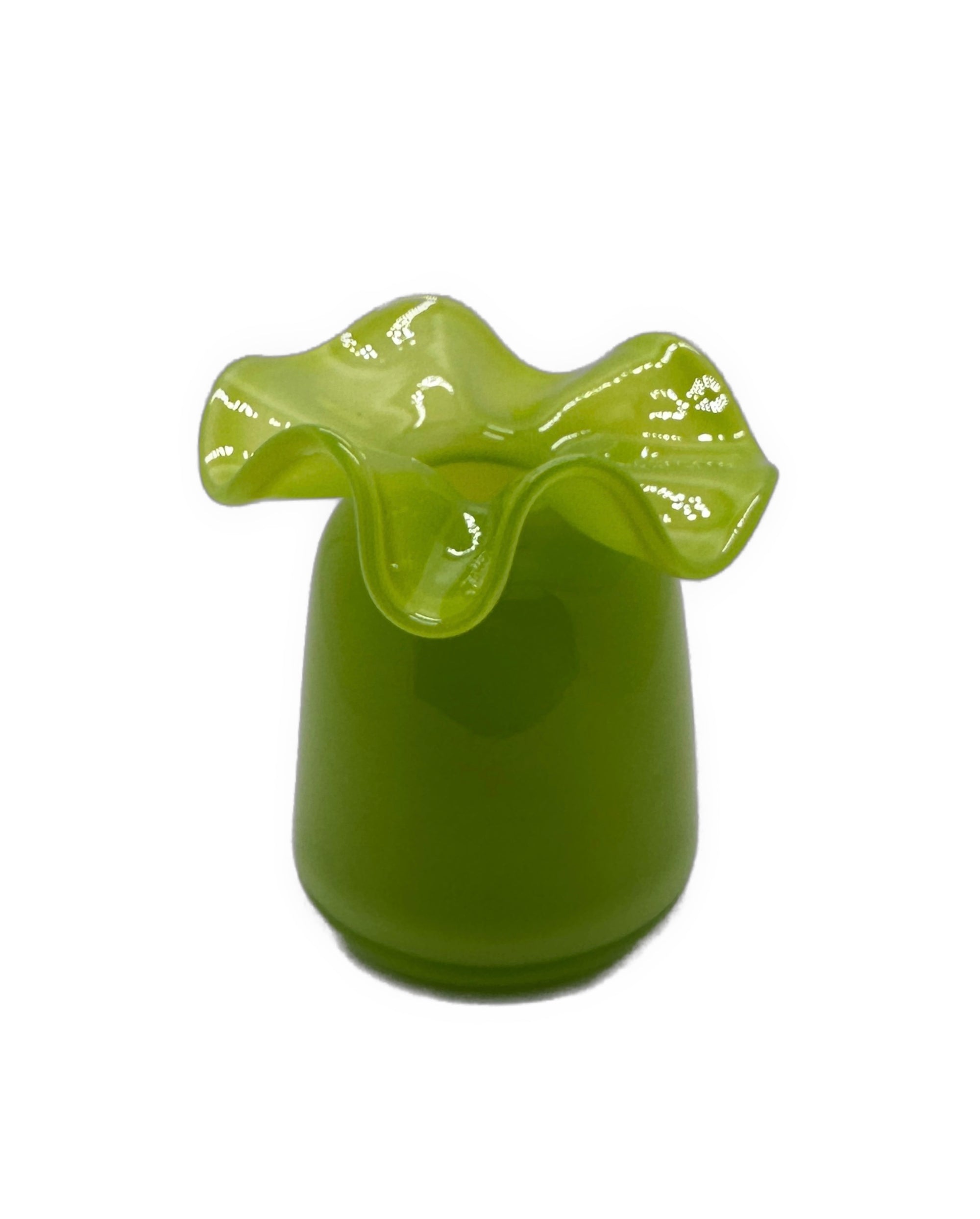 Ruffle Bud Vase, Apple Green