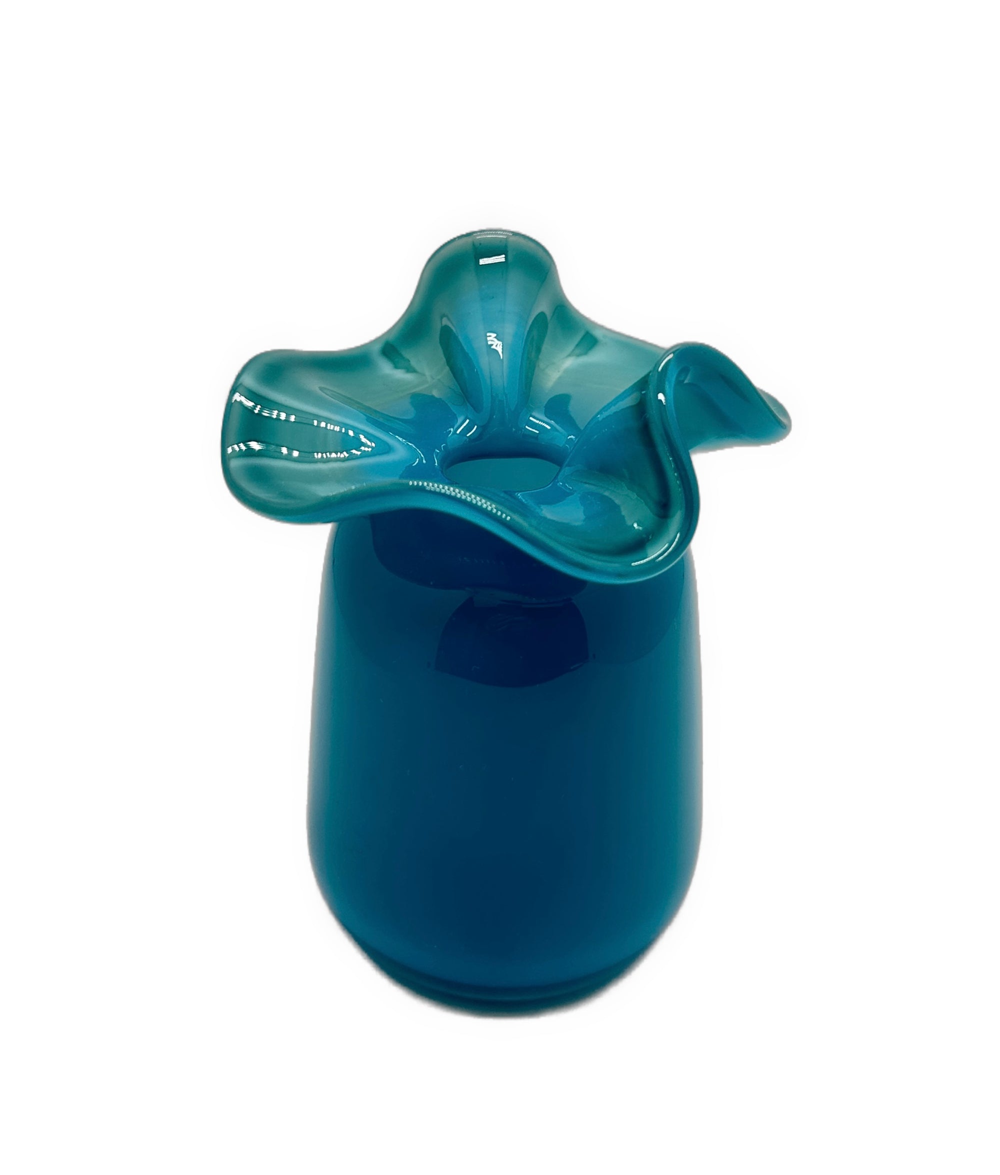 Ruffle Bud Vase, Turquoise