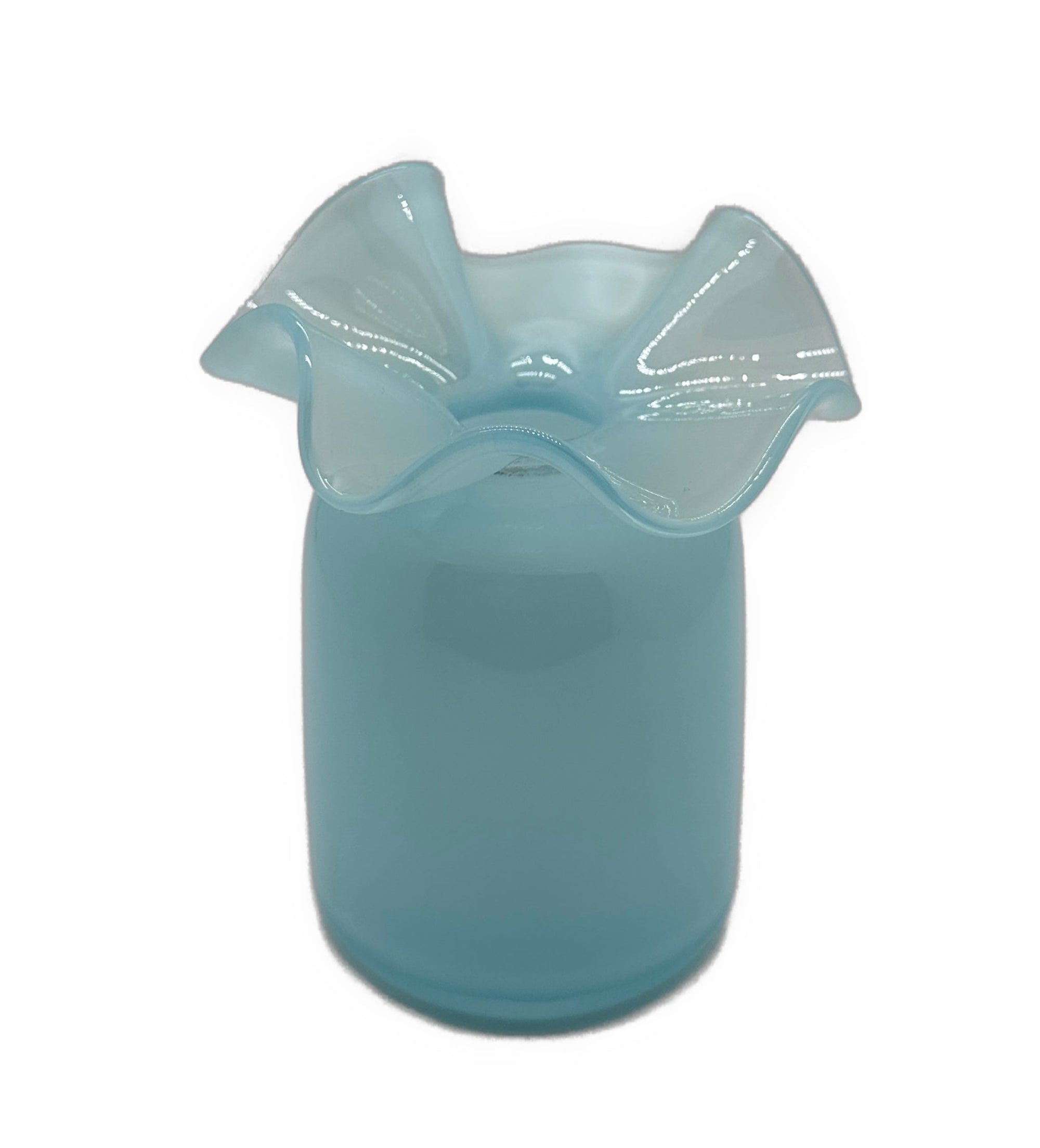 Jumbo Ruffle Bud Vase, Light Blue