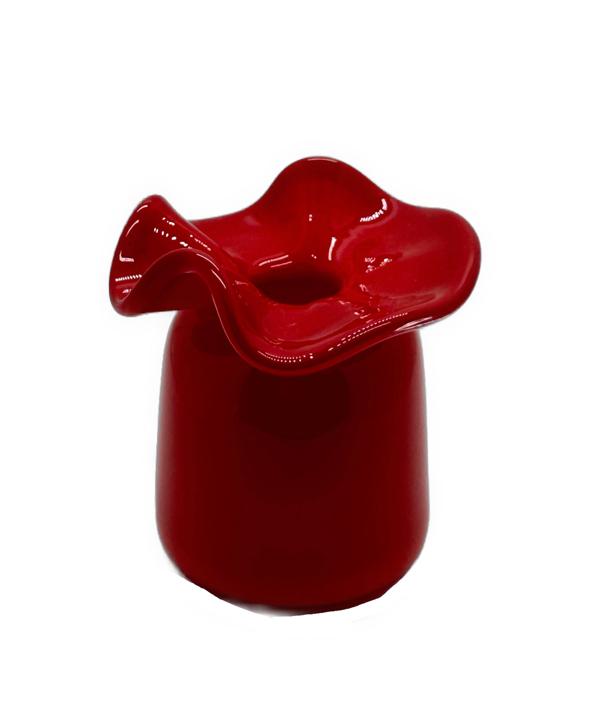 Ruffle Bud Vase, Tomato