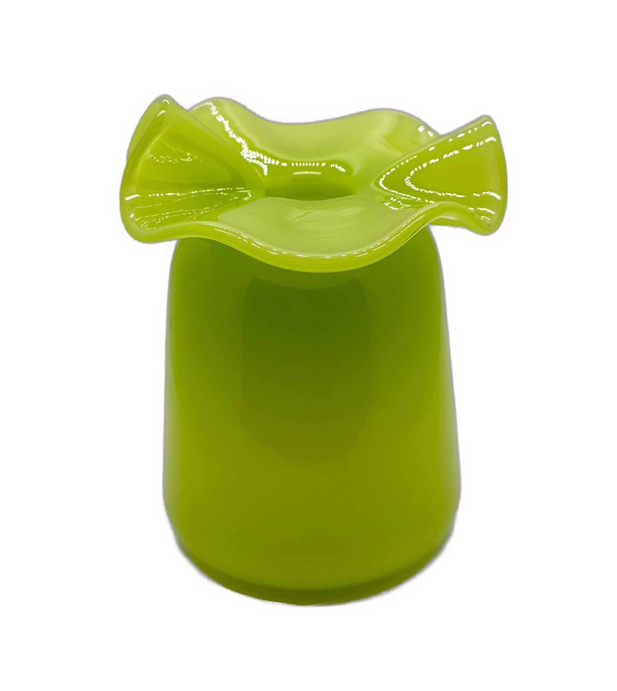 Jumbo Ruffle Vase, Apple Green