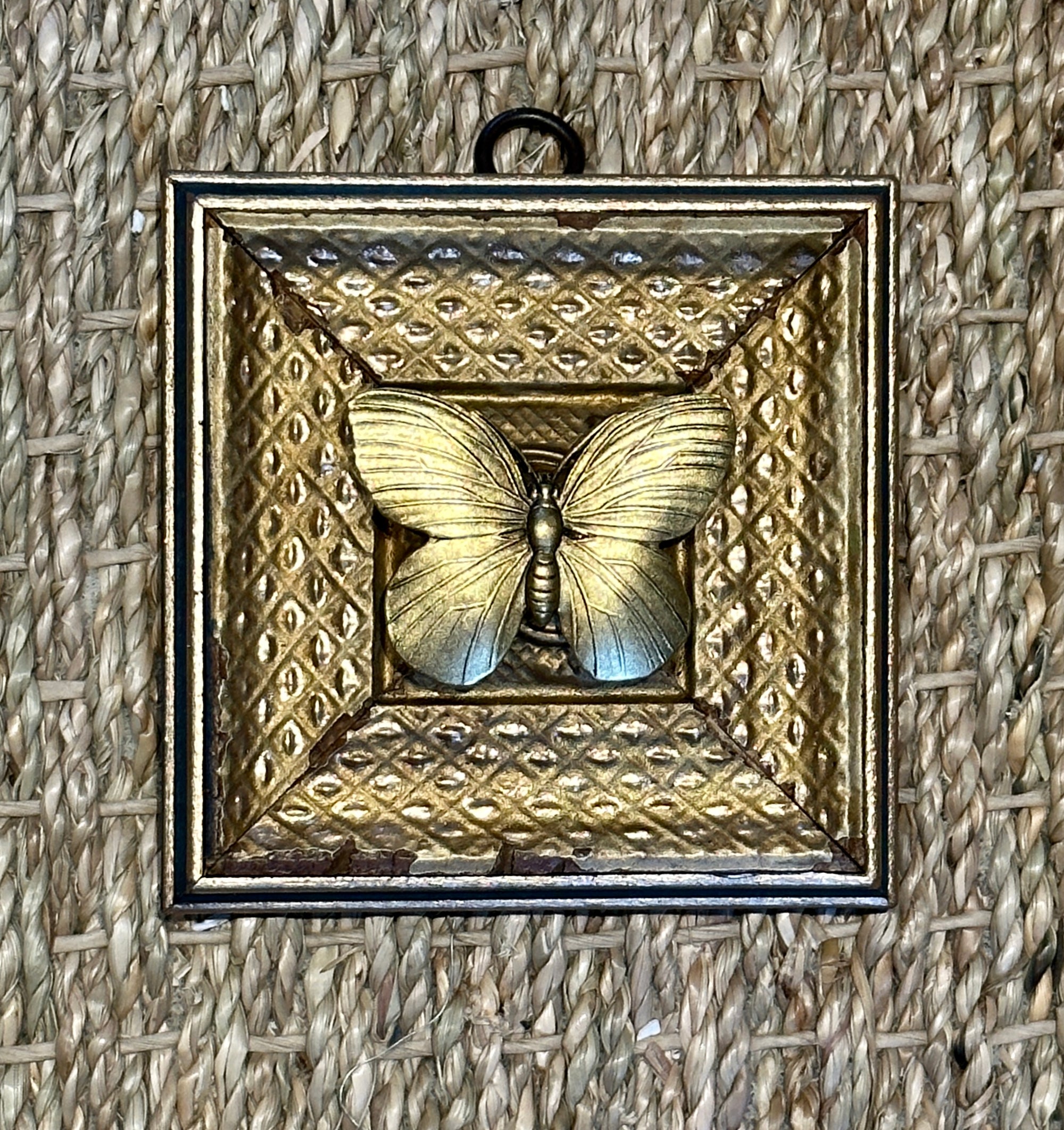 Museum Bee, Gilt Frame with Butterfly