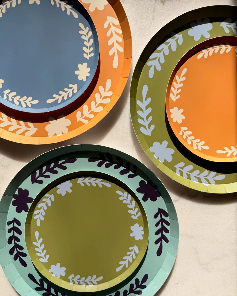 Casa Hors d'Oeuvres Paper Plate Set, Creamsicle