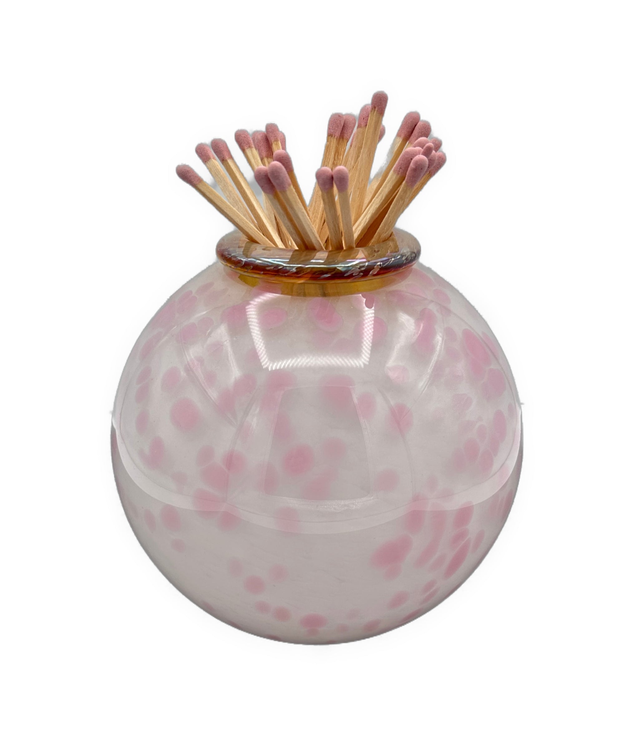 Handblown Match Strike, Speckled Pink