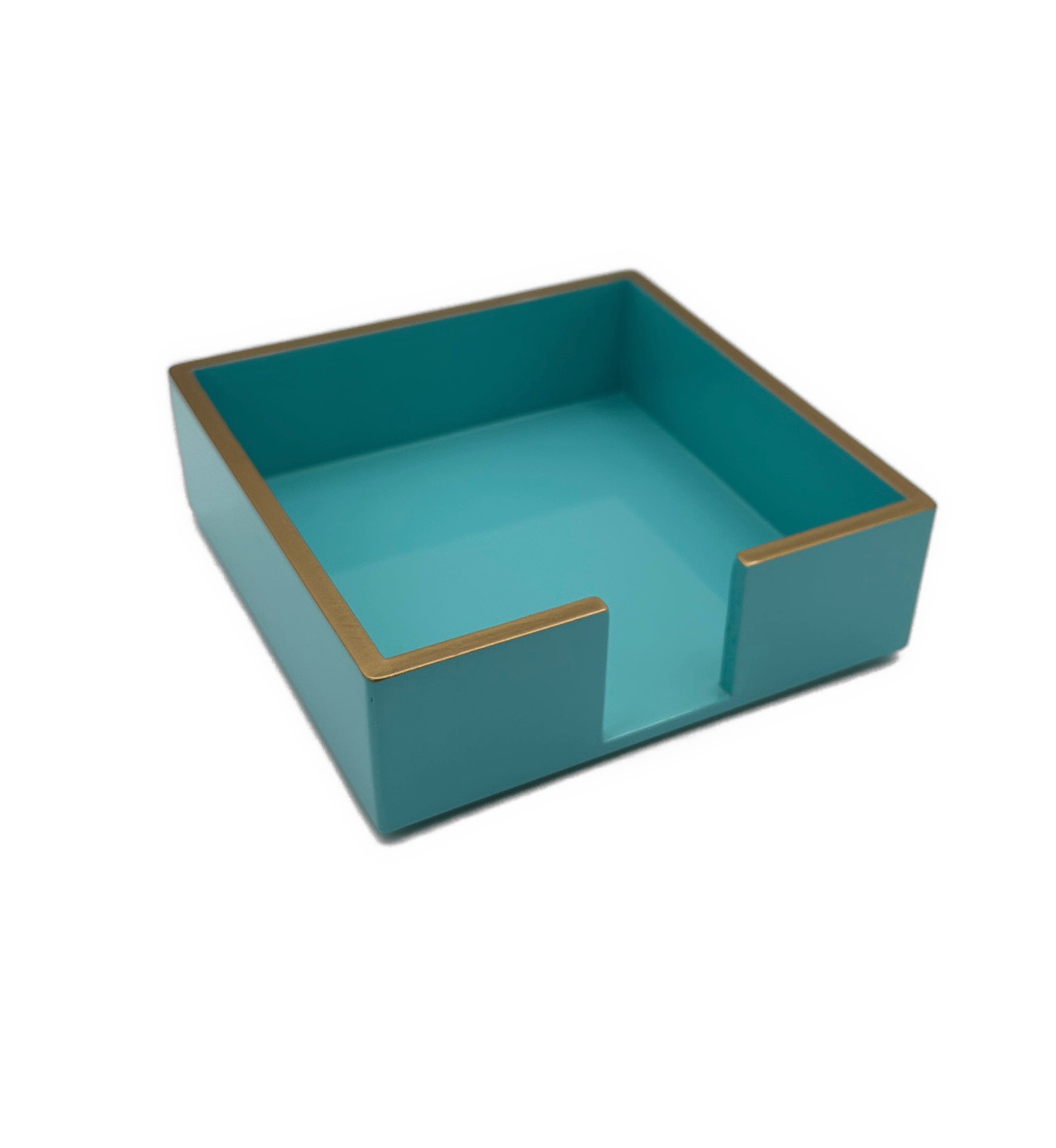 Alyssa Cocktail Napkin Holder, Turq/Gold