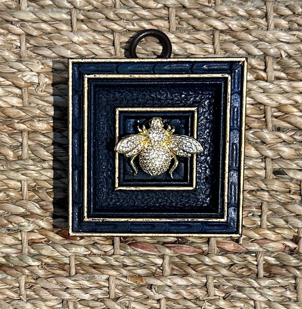 Museum Bee, Painted Frame with Sparkle Bee