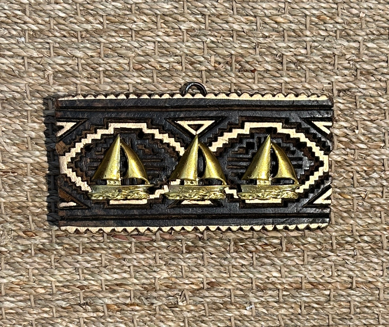 Museum Bee, Wooden Block Frame with Boats