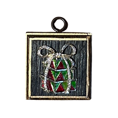 Museum Bee, Bourbon Barrel Frame with Christmas Presents Brooch