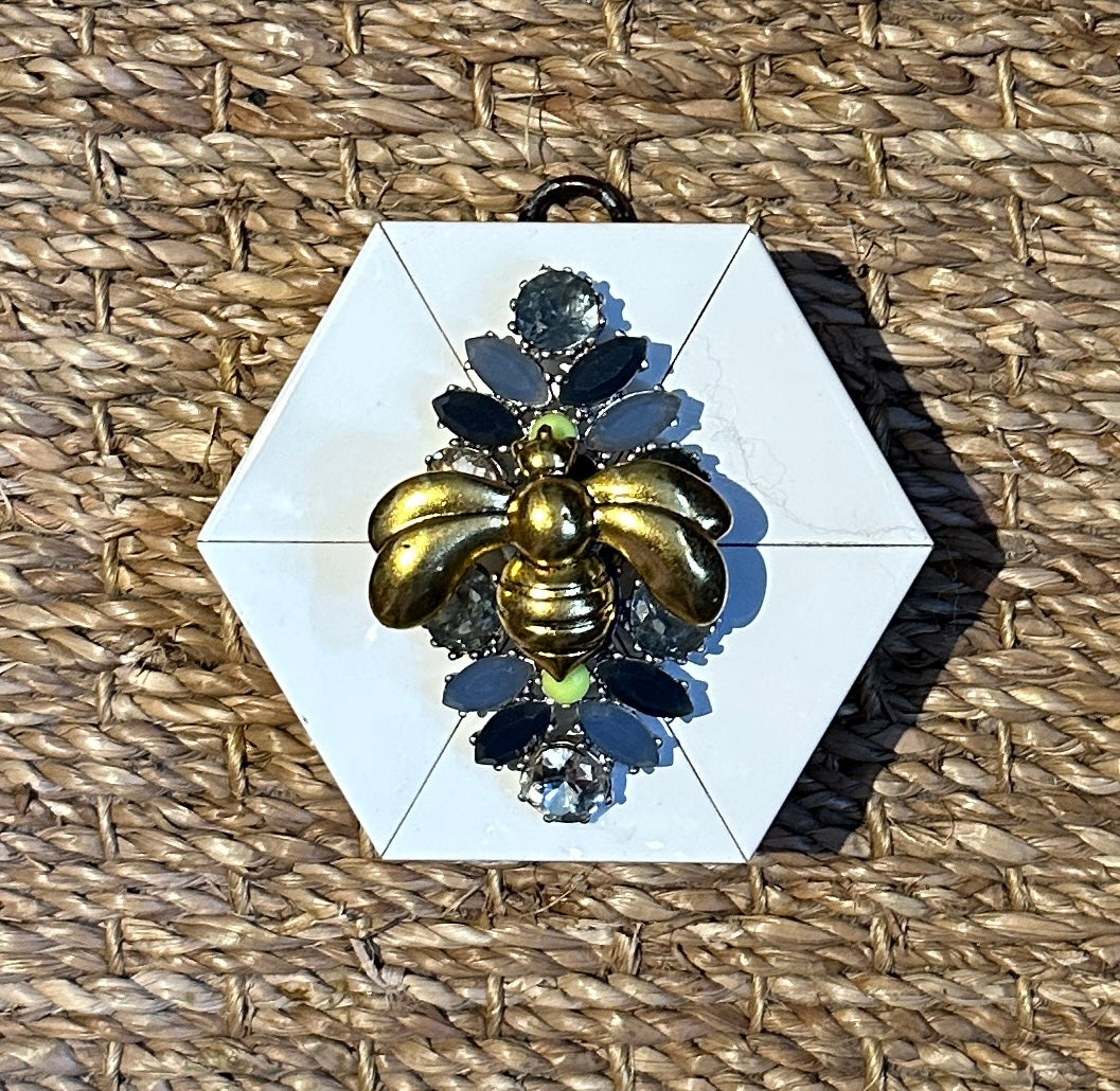 Museum Bee, Modern Lacquered Frame with Bee on Brooch