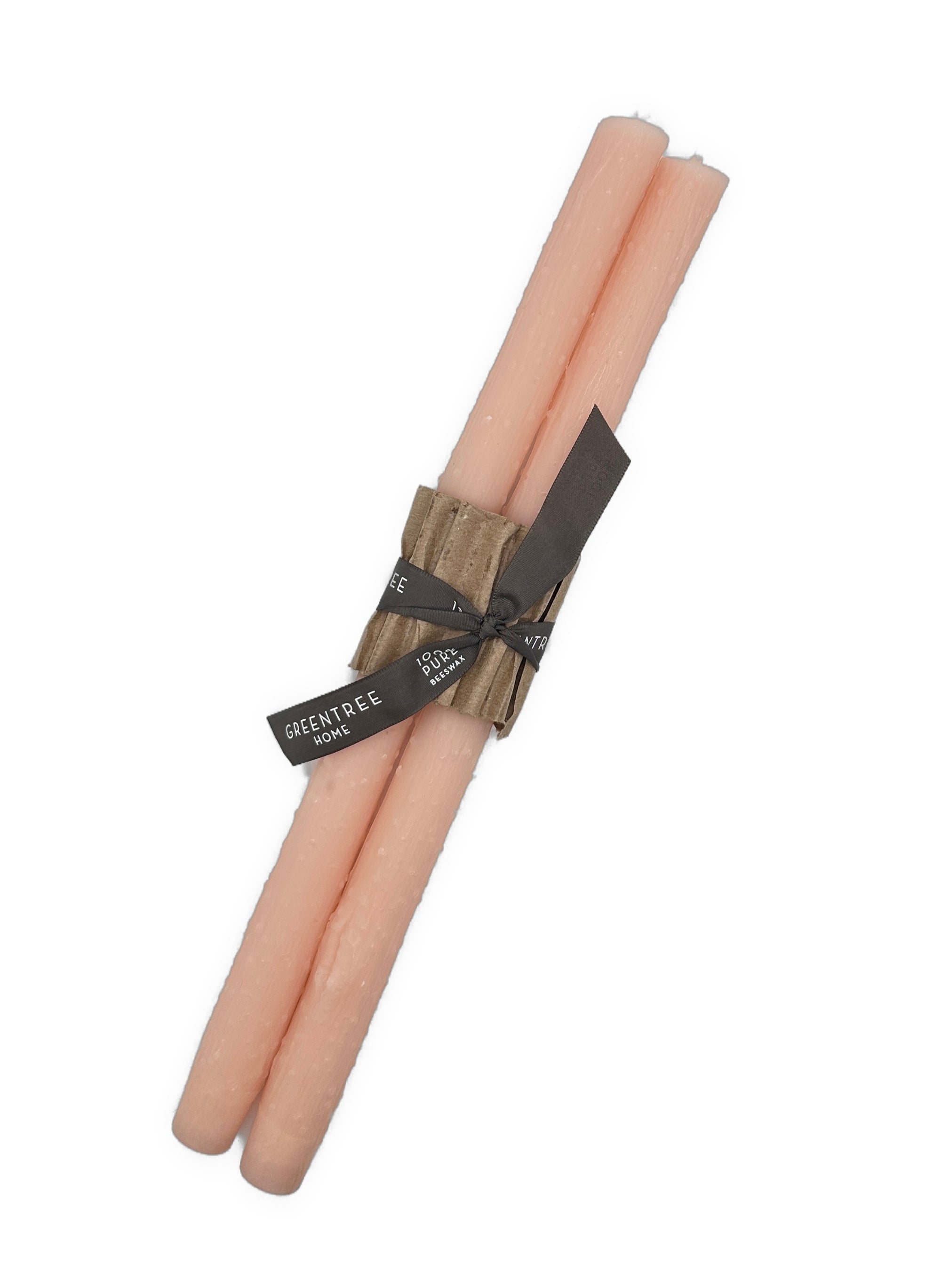 12" Blush Twig Taper Candles, Pair