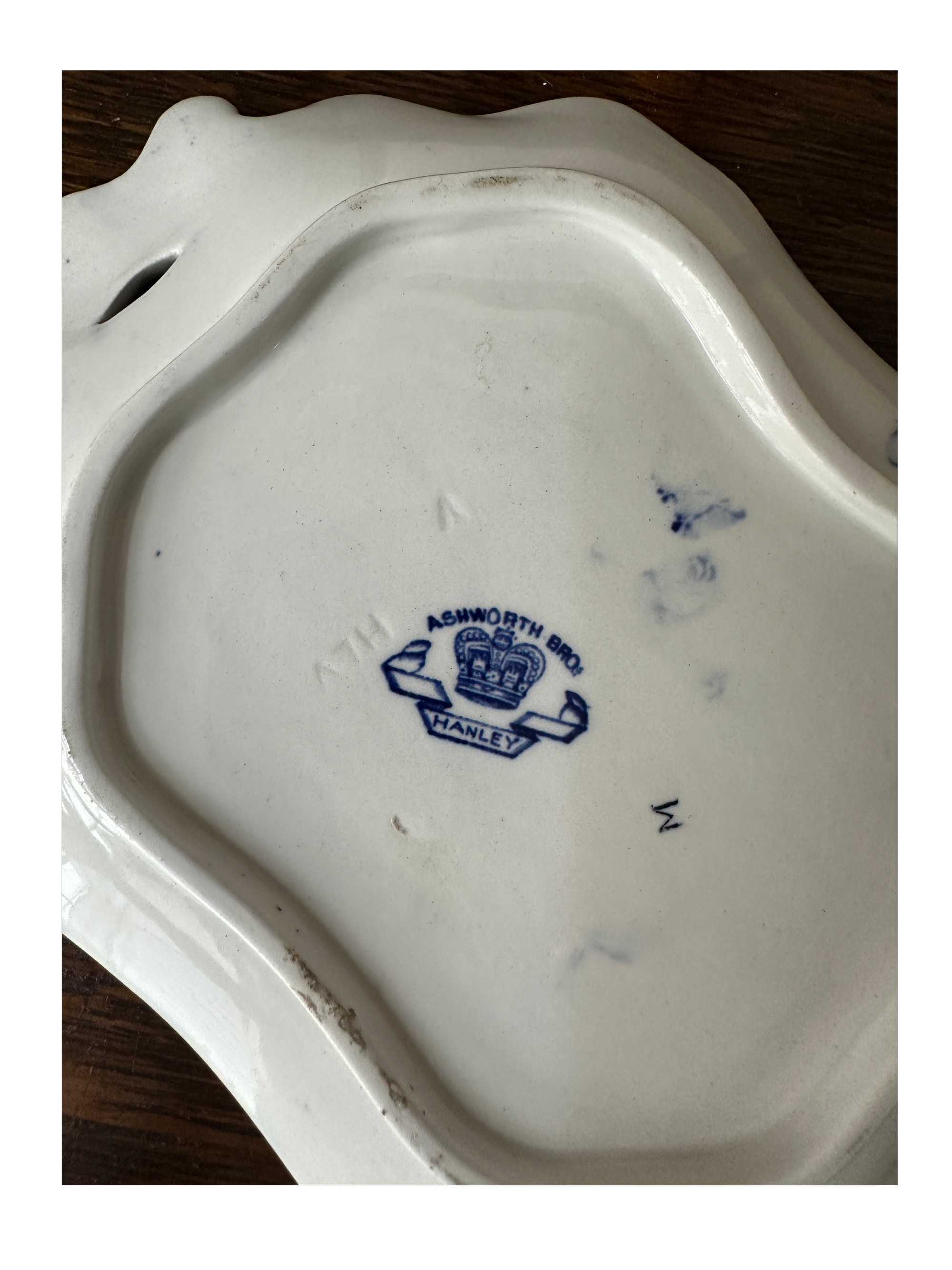 Antique Ashworth Blue White Small Tureen with Plate