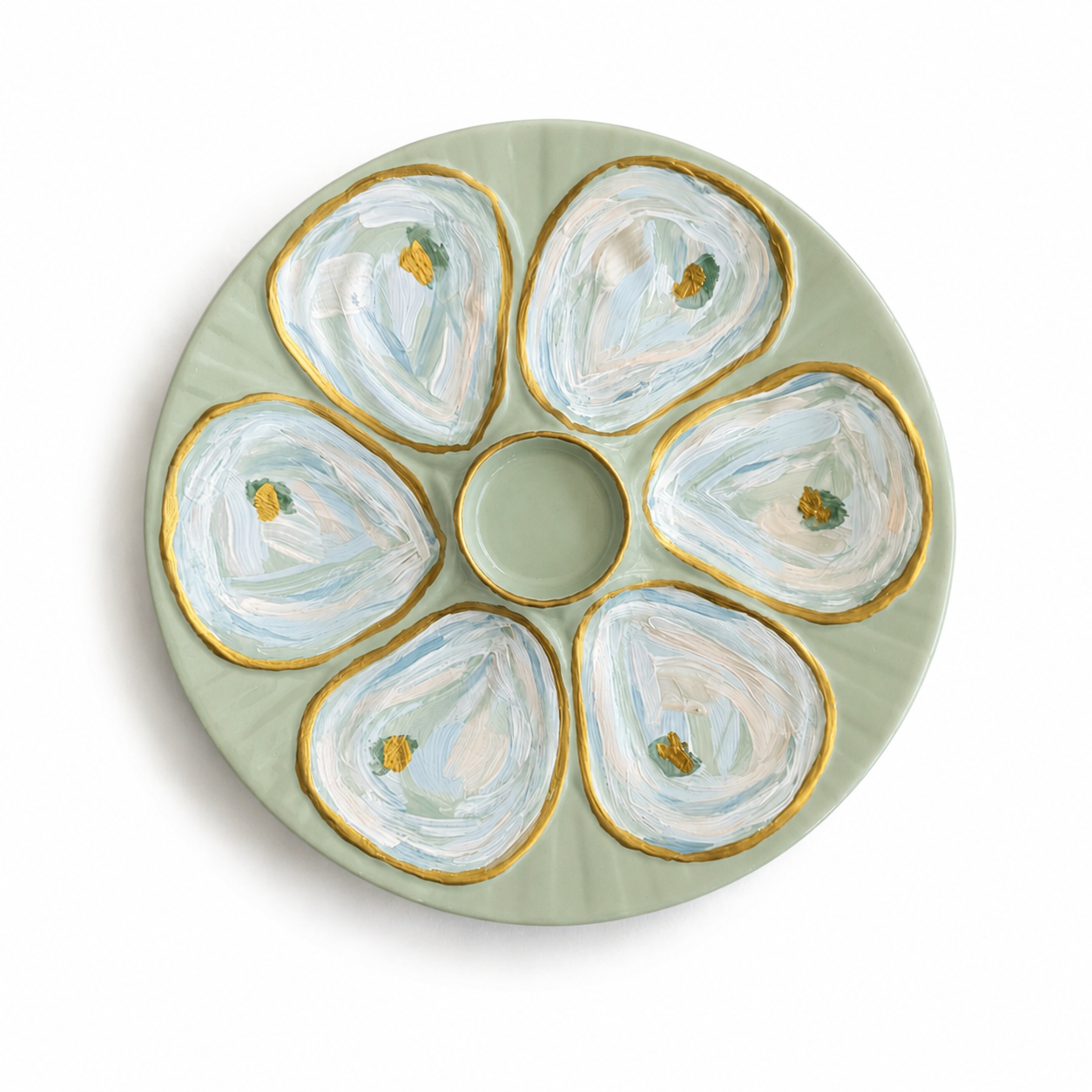 Sarah's Hand Painted Plate, Sage