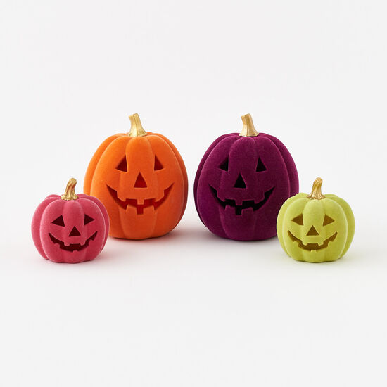 Flocked Jack-O-Lantern, 5.5", Multiple Colors