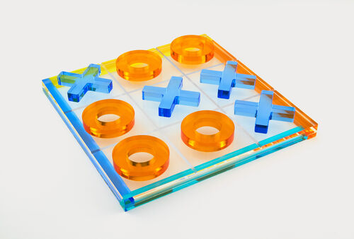 Acrylic Tic Tac Toe, Blue/Orange