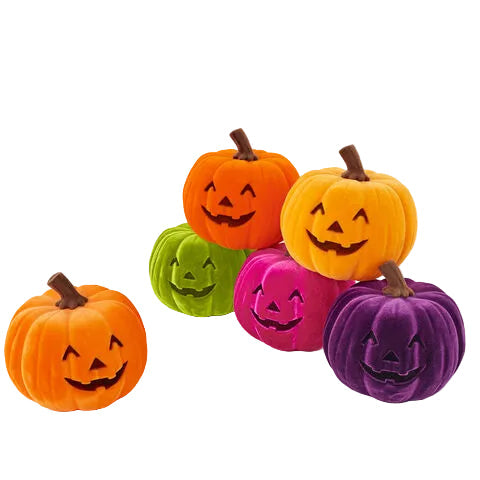 Flocked Jack-O-Lantern, 9", Multiple Colors